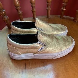 Gold Vans Slip-on SIZE 7
